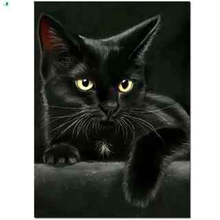 [In Stock]Animal Black Cat Diamond Painting,Round Diamond Embroidery Art Diamond Diy Handwork Cute Pet Puzzle (1)
