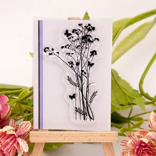 fore nuevo sello de bricolaje de goma varios transparente scrapbook craft moda hoja de silicona transparente flor y pasto (4)