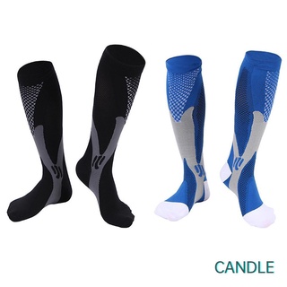 2 calcetines de compresión Unisex deportes Running fútbol elástico calcetines (negro S/M)