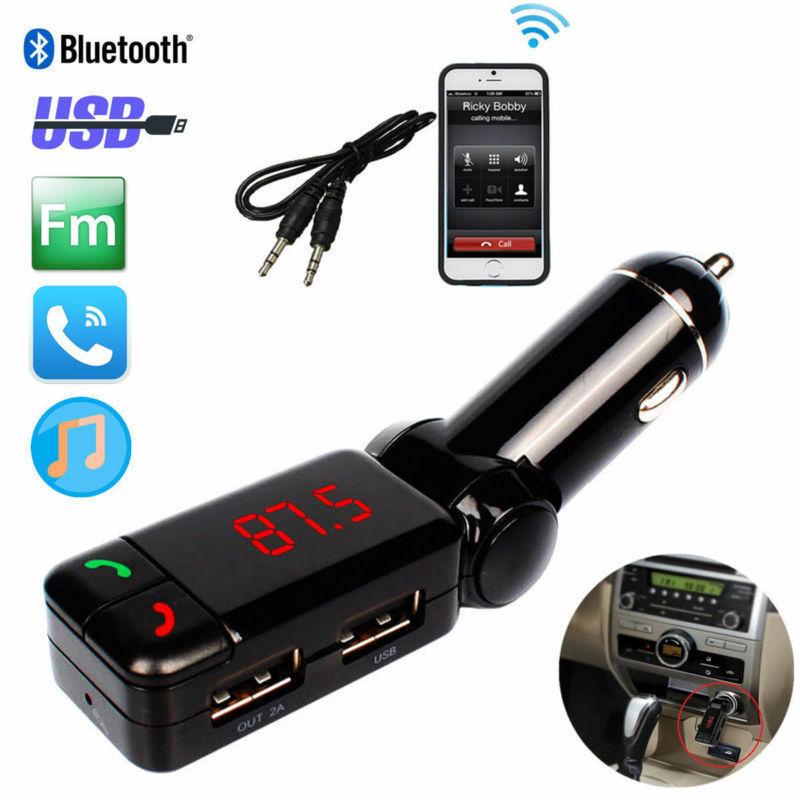 BC06 Kit de coche Bluetooth FM transmisor reproductor MP3 3,5 mm Aux cargador USB