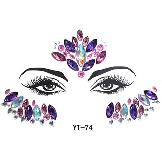 pegatina de tatuaje facial con purpurina temporal, decoración de la cara para halloween, bailarina, disfraces (7)