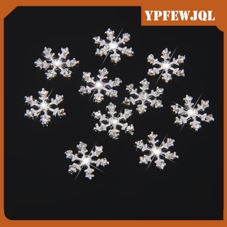 10 pzs apliques de cristal de copo de nieve de 14 mm adornos para tarjetas de navidad
