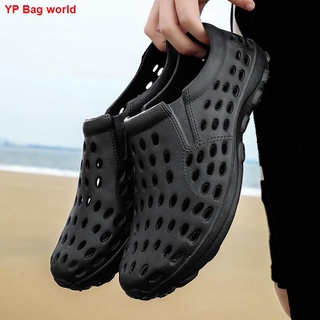 Sandalias De Los Hombres s Verano Nuevo Transpirable Agujero Zapatos Antideslizante Tendencia Ocio Conducción Guisantes Al Aire Libre Vadear De Playa