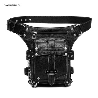 Bolsa De Cintura Húmeda Para Hombres Cinturón De La Pierna Riñonera Pack De Cuero PU Gótico Hombro Crossbody Bolsas (1)