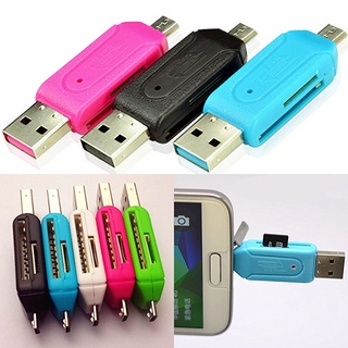 toworld 2 in 1 USB OTG Card Reader Universal Micro USB TF SD Card Reader for PC Phone