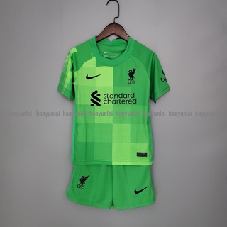 Camiseta De fútbol Liverpool Goalkeeper Green Kids 21/22
