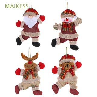MAIKESS 4Pcs Regalo De Navidad Adornos Feliz Año Nuevo Santa Claus Muñeca Colgar Decoraciones Gota DIY Muñeco De Nieve Árbol De Casa Colgante