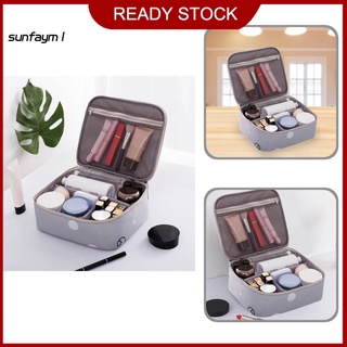 sunfa gran capacidad de viaje maquillaje casos multi-bolsillo de gran capacidad bolsa cosmética reutilizable para viajar (1)