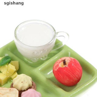 sgisg 1/12 casa de muñecas mini buffet desayuno plato accesorios de cocina muñeca juguetes de alimentos. (5)