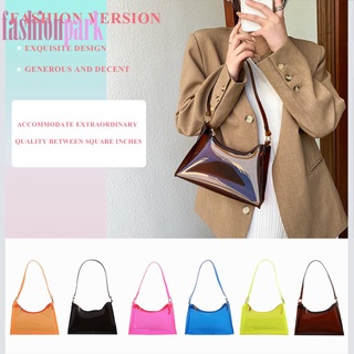Vintage mujer transparente Color puro axilas Hobos bolsa Casual pequeño bolso