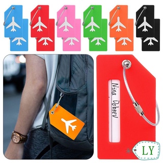 Ly 12PCS mujeres hombres etiqueta de equipaje lindo de dibujos animados titular de equipaje etiqueta de viaje portátil accesorios de viaje equipaje etiqueta de embarque buena moda de viaje PVC carta creativa (1)