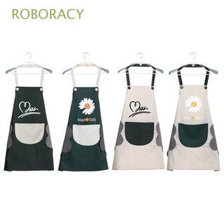 ROBORACY Kitchen Grill Apron Cute Daisy Cooking Aprons with Pocket Heart Love Household Hand-wiping Waterproof