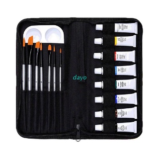 DAY 16pcs Professional Acrylic Paints Brush Palette Set Hand Painted Wall Paint Artist Draw Painting Pigment