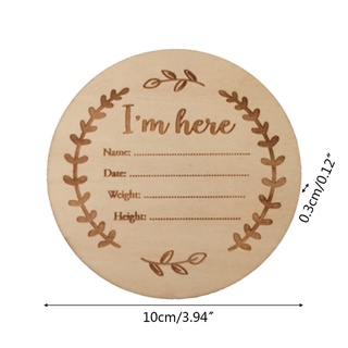 GROCE Wooden Milestone Cards Growth Commemorative Baby Birth Monthly Recording Card (2)