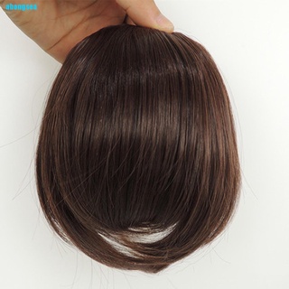 Abongsea Fringe Clip In On Bangs extensiones de pelo recto marrón negro *como el pelo humano
