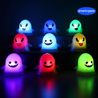 Amerbigsea fantasma lámpara lindo diseño de expresión LED Halloween decorativo fantasma luz lugar diseño Props