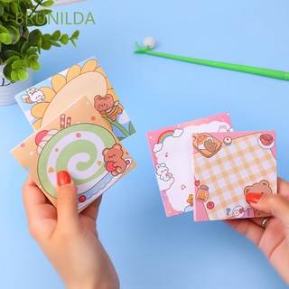 BRUNILDA Cartoon Sticky Notes Kawaii Bookmark Memo Pad Label Paper Office School Supplies Planner Cute Gift Stationery