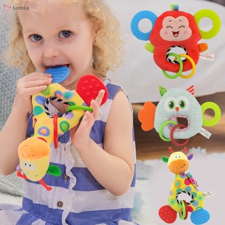 Bebé campana de mano juguetes de felpa animales muñeca con mordedor consolador muñeca para bebé (1)