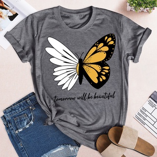 Petersburg - camiseta con letras de mariposa, estampado Floral