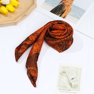 Layor bufanda cuadrada larga decoración accesorios seda bufanda sarga mujer niña moda suave chal (5)