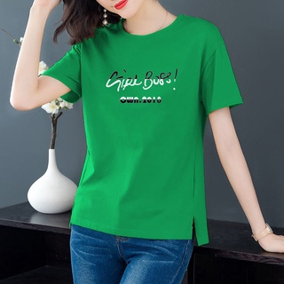 100 % Algodón Puro De Manga Corta t-Shirt De Las Mujeres De Todo Partido Suelto De Gran Tamaño De Grasa mm Top Versión Coreana Impreso Camiseta Suelta