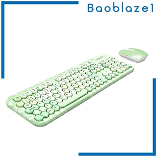 [BAOBLAZE1] Ghz teclado inalámbrico y ratón conjunto de 104 teclas coloridas para Mac PC portátil