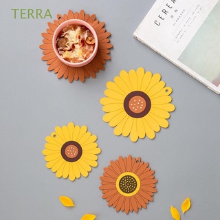 TERRA Universal Cup Mat Kitchen Insulation Pad Coaster Bowl Pad Silicone Durable Coffee Cup Table Mat Anti-skid Placemat/Multicolor
