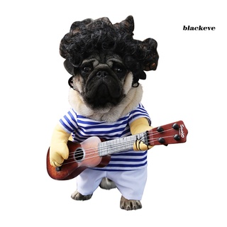 Be-Stripe guitarra divertida mascota perro gato disfraz de Halloween fiesta Festival traje ropa (6)