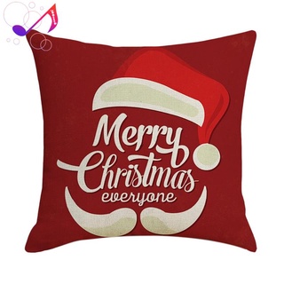 funda de almohada de navidad santa cuadrada decoración del hogar funda de almohada de lino funda de cojín para sofá asiento coche regalo 45x45cm