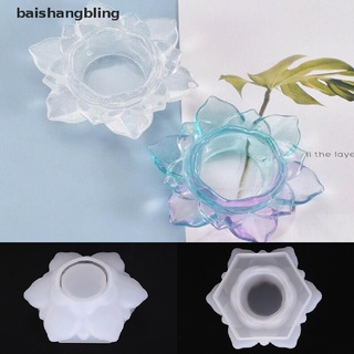 babl diy caja de almacenamiento cristal epoxi resina molde 3d lotus portavelas molde de silicona bling