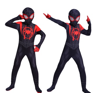spider-man en el spider-verse cosplay niños y adultos disfraz película halloween miles morales impreso en 3d body (6)