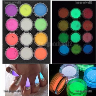 finegoodwell2 - juego de pintura luminosa (12 colores, arte de uñas)