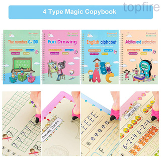 Escritura Copybook niños escritura a mano Groove tipo práctica libro reutilizable magia escritura Copybook (1)