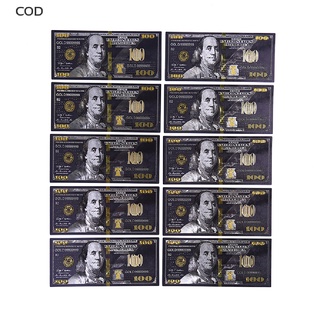 [cod] lámina de oro negro antiguo usd 100 moneda dólares conmemorativos billetes decoración caliente (4)