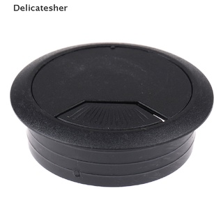 [delicatesher] 50 mm de escritorio de computadora ojal de mesa tapa de agujero de salida cable de alambre de plástico caliente