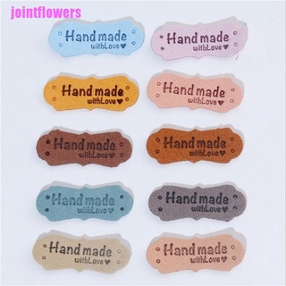 Jomy 20 pzs etiquetas hechas a mano con etiquetas de amor para ropa de cuero PU etiquetas de costura JOO