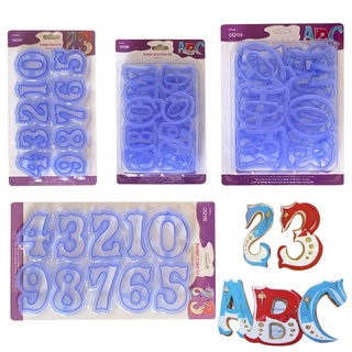 Molde de plástico para tartas, alfabeto, letra y número, impresionando galletas, cortador de galletas, prensa, estampado, Fondant, molde