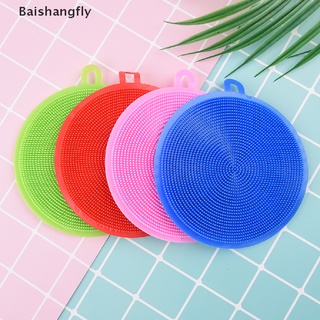 【BSF】 Silicone round cleaning brushes dish bowl pot pan cleaning sponge pad clean tool 【Baishangfly】 (5)
