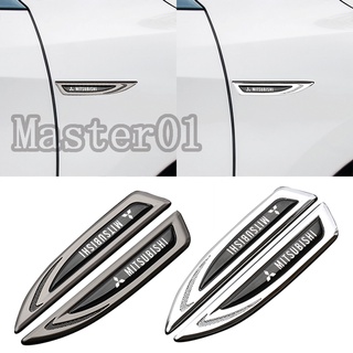 2 unids/set para Mitsubishi EVO Sport Galant Montero L200 coche lateral Fender pegatina emblema insignia accesorios