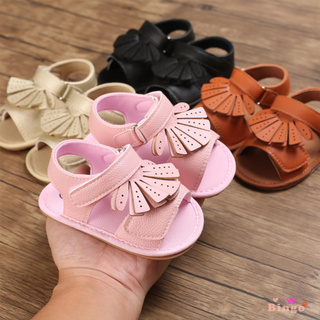 Sandalias para niños, verano de Color sólido hueco zapatos de caminar calzado para niñas, negro/rosa/dorado/café, 0-12 meses