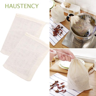 haustency 1/3/5pcs alimentos especial algodón filtro bolsa de té café nueces leche colador de malla de cocina reutilizable bolsas de escoria colador de alimentos colador de vino