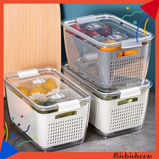 biub caja de drenaje multifuncional no deformable plástico vegetal frutas contenedores de almacenamiento para refrigerador