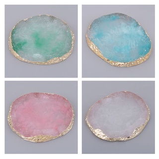 Agate Slice Resin Palette Crystal Color Mixing Pad Table Ornaments 4 Colors