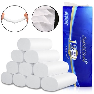 12 rollos de papel higiénico para el hogar, papel de madera blanca, papel de pulpa, toallas de papel hengmaTimeVo