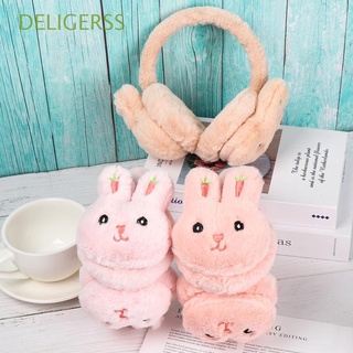 DELIGERSS Men Women Warm Earmuffs Thick Ear Cover Ear Warmers Cartoon Rabbit Winter Plush Soft Kids Ear Protection/Multicolor