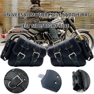 Bolsa De Almacenamiento De Sillín Bolsas Negro Moto Equipaje Herramienta Lateral De Cuero PU Motocicleta Para Harley Sportster XL 883/1200