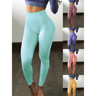 ✨ FuhuangYa 🌫️ Women Hip Seamless Jacquard Point High Waist Speed Dry Pants Fitness Yoga Pants