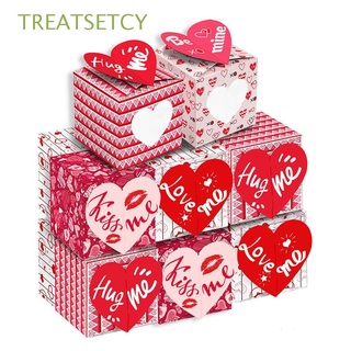TREATSETCY 12 Cajas De Regalo De Cartón Kraft Para Día De San Valentín , Caja , Diseño De Cupcake , Forma De Corazón ,