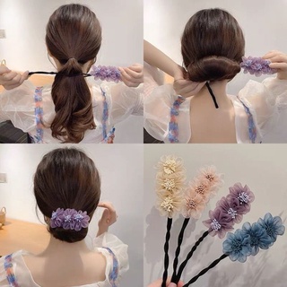 Women Flower Hairpins Tray Hair Ball Head / Elegant Anti-slip Hair Lazy Man Ball Head Hair Curler Artifact / Korean Simple Hair Binding Fashion Hair Accessories / Wedding Bridal Braided Hair Headdress (6)