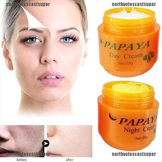 Northvotescastsuper Papaya Day Cream And Night Cream Whitening Moisturizer Anti-Freckle Refreshing NVCS